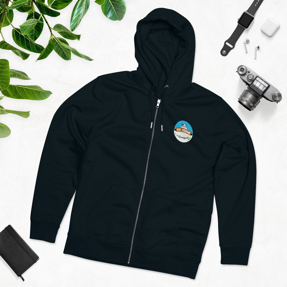 Veste à capuche noire Ma Ferme Groupe